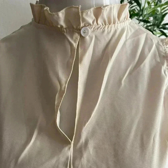 🆕Boho Trendy Khaki Ruffle Sleeveless A-Line Dress S🆕 - Picture 6 of 11